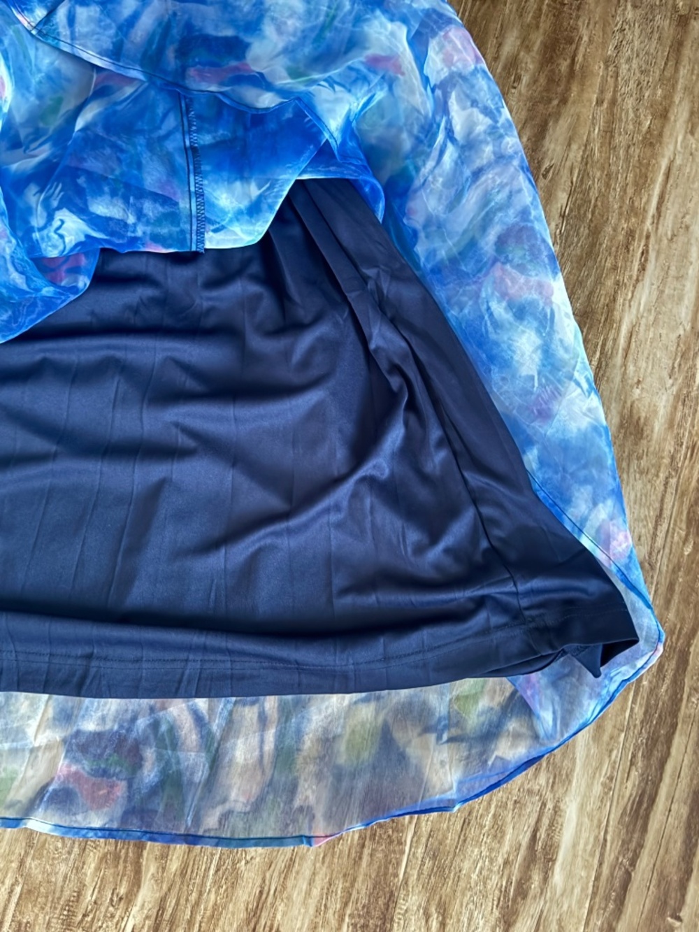NWT Lulu's Bloom Wildly Maxi Dress Open Back Watercolor Fairy Organza Blue Sz XS - Picture 10 of 16